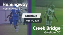 Matchup: Hemingway vs. Creek Bridge  2016
