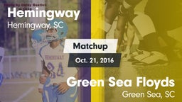 Matchup: Hemingway vs. Green Sea Floyds  2016