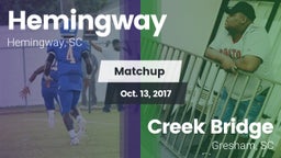 Matchup: Hemingway vs. Creek Bridge  2017