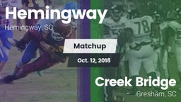 Matchup: Hemingway vs. Creek Bridge  2018