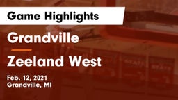 Grandville  vs Zeeland West  Game Highlights - Feb. 12, 2021