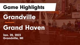 Grandville  vs Grand Haven  Game Highlights - Jan. 20, 2023