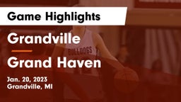 Grandville  vs Grand Haven  Game Highlights - Jan. 20, 2023