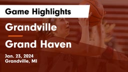 Grandville  vs Grand Haven  Game Highlights - Jan. 23, 2024