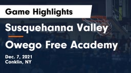 Susquehanna Valley  vs Owego Free Academy  Game Highlights - Dec. 7, 2021