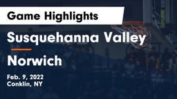 Susquehanna Valley  vs Norwich  Game Highlights - Feb. 9, 2022