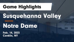 Susquehanna Valley  vs Notre Dame  Game Highlights - Feb. 14, 2023