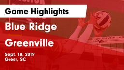 Blue Ridge  vs Greenville Game Highlights - Sept. 18, 2019