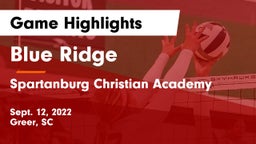 Blue Ridge  vs Spartanburg Christian Academy  Game Highlights - Sept. 12, 2022
