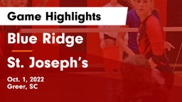 Blue Ridge  vs St. Joseph’s  Game Highlights - Oct. 1, 2022