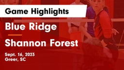 Blue Ridge  vs Shannon Forest Game Highlights - Sept. 16, 2023