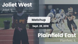Matchup: Joliet West vs. Plainfield East  2018