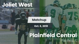 Matchup: Joliet West vs. Plainfield Central  2018