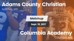 Matchup: Adams County Christi vs. Columbia Academy  2017