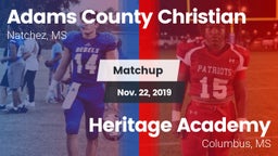 Matchup: Adams County Christi vs. Heritage Academy  2019