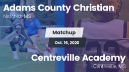 Matchup: Adams County Christi vs. Centreville Academy  2020