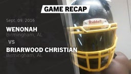 Recap: Wenonah  vs. Briarwood Christian  2016