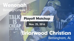 Matchup: Wenonah vs. Briarwood Christian  2016