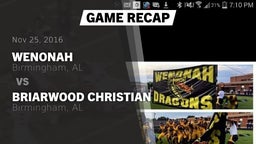 Recap: Wenonah  vs. Briarwood Christian  2016