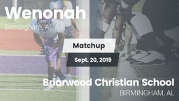 Matchup: Wenonah vs. Briarwood Christian School 2019