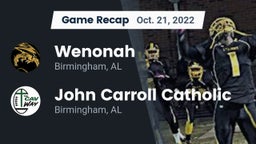 Recap: Wenonah  vs. John Carroll Catholic  2022
