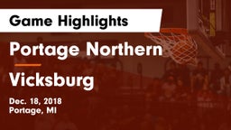 Portage Northern  vs Vicksburg  Game Highlights - Dec. 18, 2018
