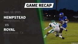 Recap: Hempstead  vs. Royal  2015