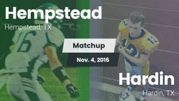 Matchup: Hempstead vs. Hardin  2016