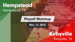 Matchup: Hempstead vs. Kirbyville  2016