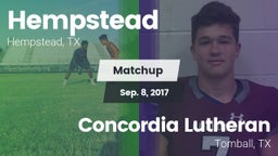 Matchup: Hempstead vs. Concordia Lutheran  2017