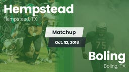 Matchup: Hempstead vs. Boling  2018