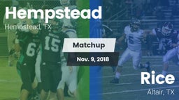 Matchup: Hempstead vs. Rice  2018