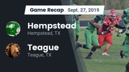 Recap: Hempstead  vs. Teague  2019