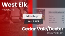 Matchup: West Elk vs. Cedar Vale/Dexter  2018