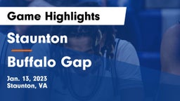 Staunton  vs Buffalo Gap Game Highlights - Jan. 13, 2023