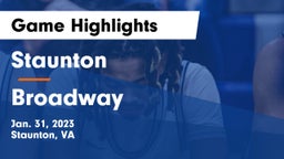 Staunton  vs Broadway  Game Highlights - Jan. 31, 2023