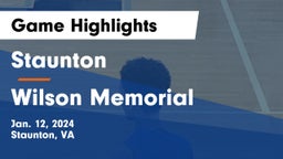 Staunton  vs Wilson Memorial  Game Highlights - Jan. 12, 2024