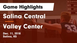 Salina Central  vs Valley Center  Game Highlights - Dec. 11, 2018