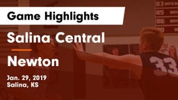 Salina Central  vs Newton  Game Highlights - Jan. 29, 2019