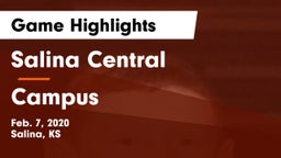 Salina Central  vs Campus  Game Highlights - Feb. 7, 2020
