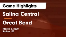 Salina Central  vs Great Bend Game Highlights - March 3, 2020