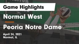 Normal West  vs Peoria Notre Dame Game Highlights - April 24, 2021