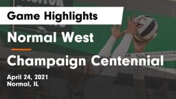 Normal West  vs Champaign Centennial Game Highlights - April 24, 2021