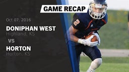 Recap: Doniphan West  vs. Horton  2016