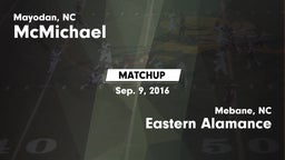 Matchup: McMichael vs. Eastern Alamance  2016