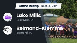 Recap: Lake Mills  vs. Belmond-Klemme  2020