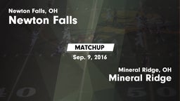 Matchup: Newton Falls vs. Mineral Ridge  2016