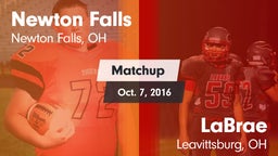 Matchup: Newton Falls vs. LaBrae  2016