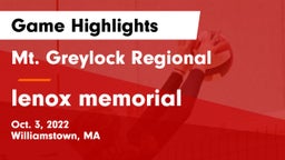 Mt. Greylock Regional  vs lenox memorial  Game Highlights - Oct. 3, 2022