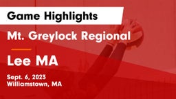 Mt. Greylock Regional  vs Lee MA Game Highlights - Sept. 6, 2023